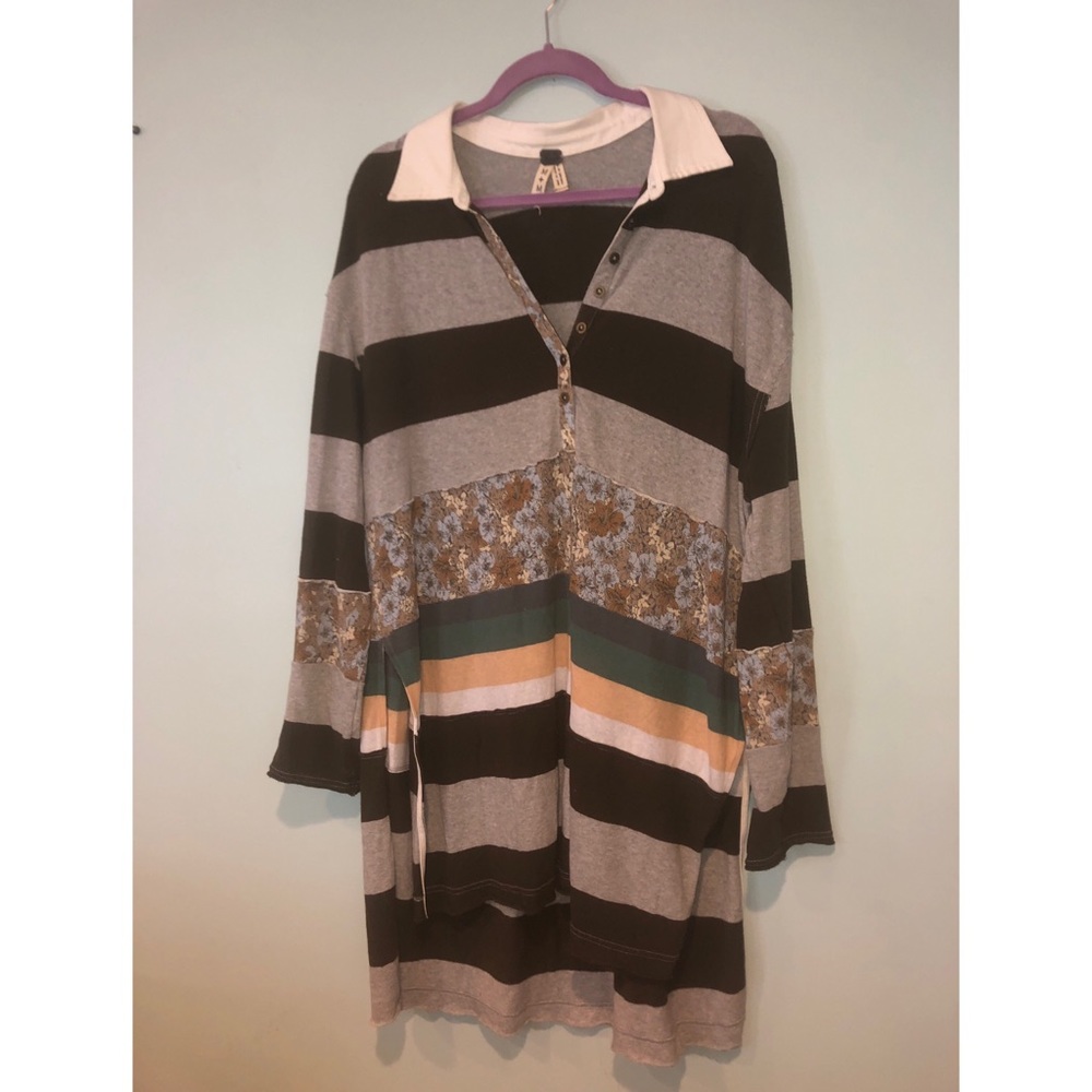 Free People Long Sleeve T-Shirt Dress